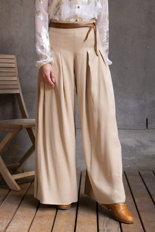 High Waist Culotte Rayon Blend ~ Sand