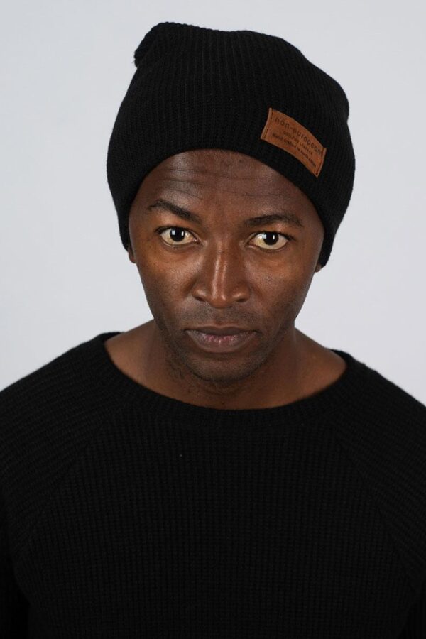 High Top Beanie Rayon Blend ~ Black Knit