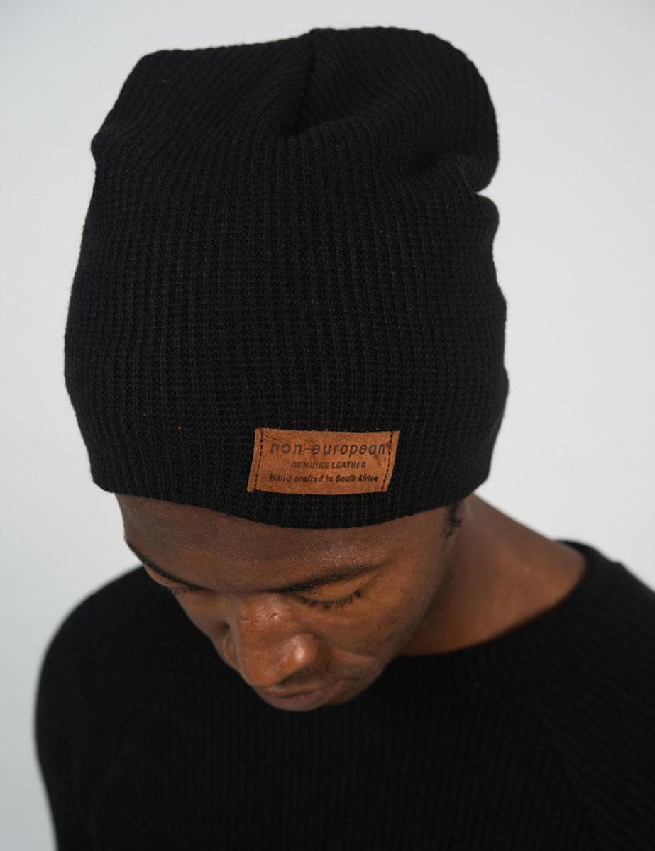 High Top Beanie Rayon Blend ~ Black Knit - Image 3