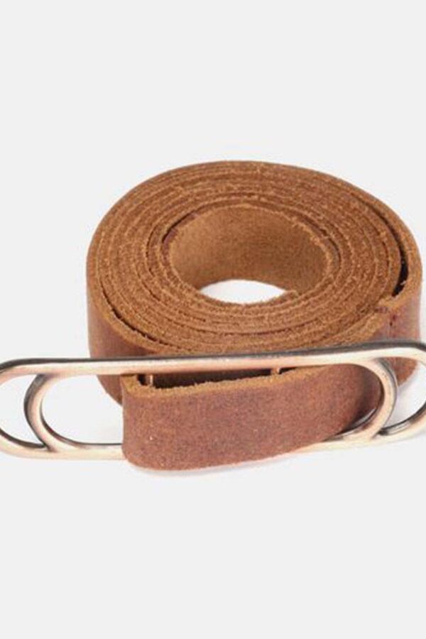 Slider Belt ~ Dark Tan & Brushed Antique Copper