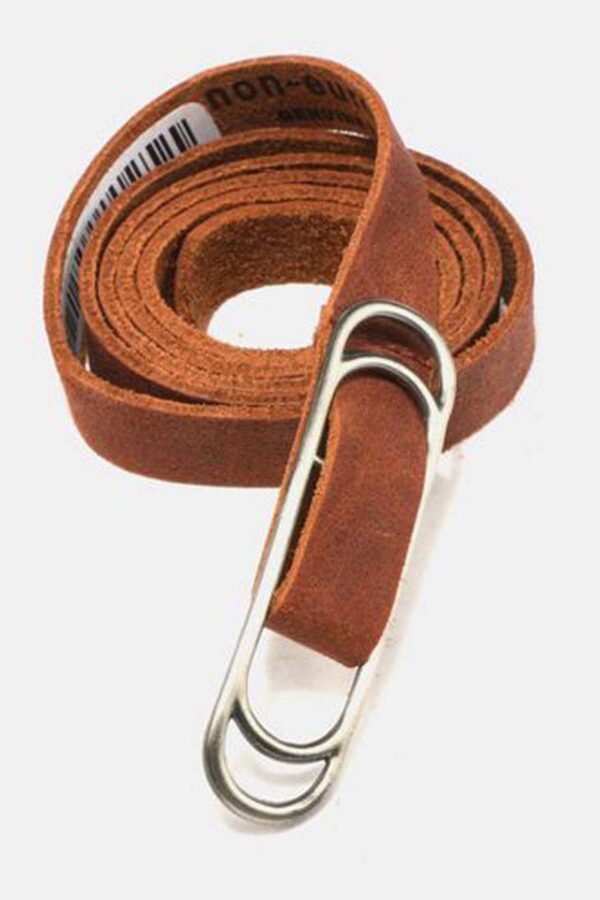 Slider Belt ~ Dark Tan & Brushed Antique Nickel