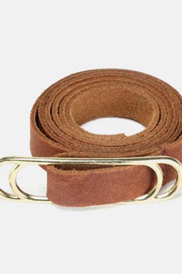 Slider Belt ~ Dark Tan + Gold