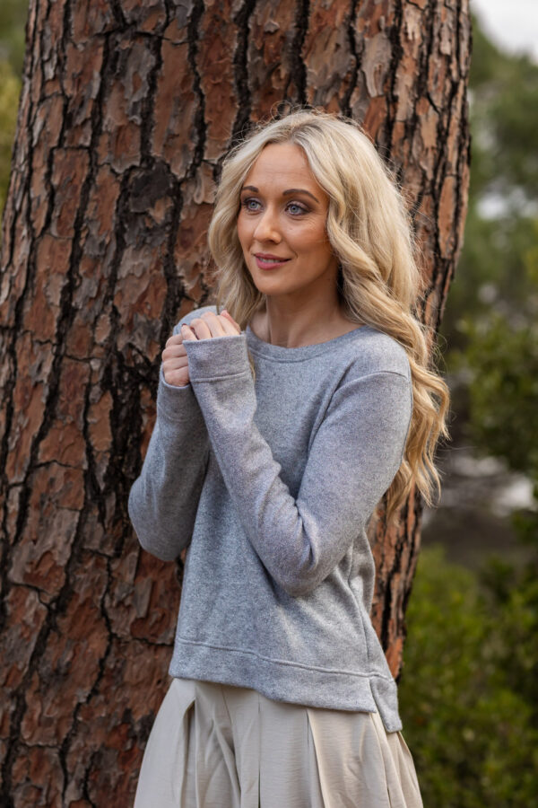 SLOUCHY JERSEY - Cropped Length ~ SILVER MELANGE