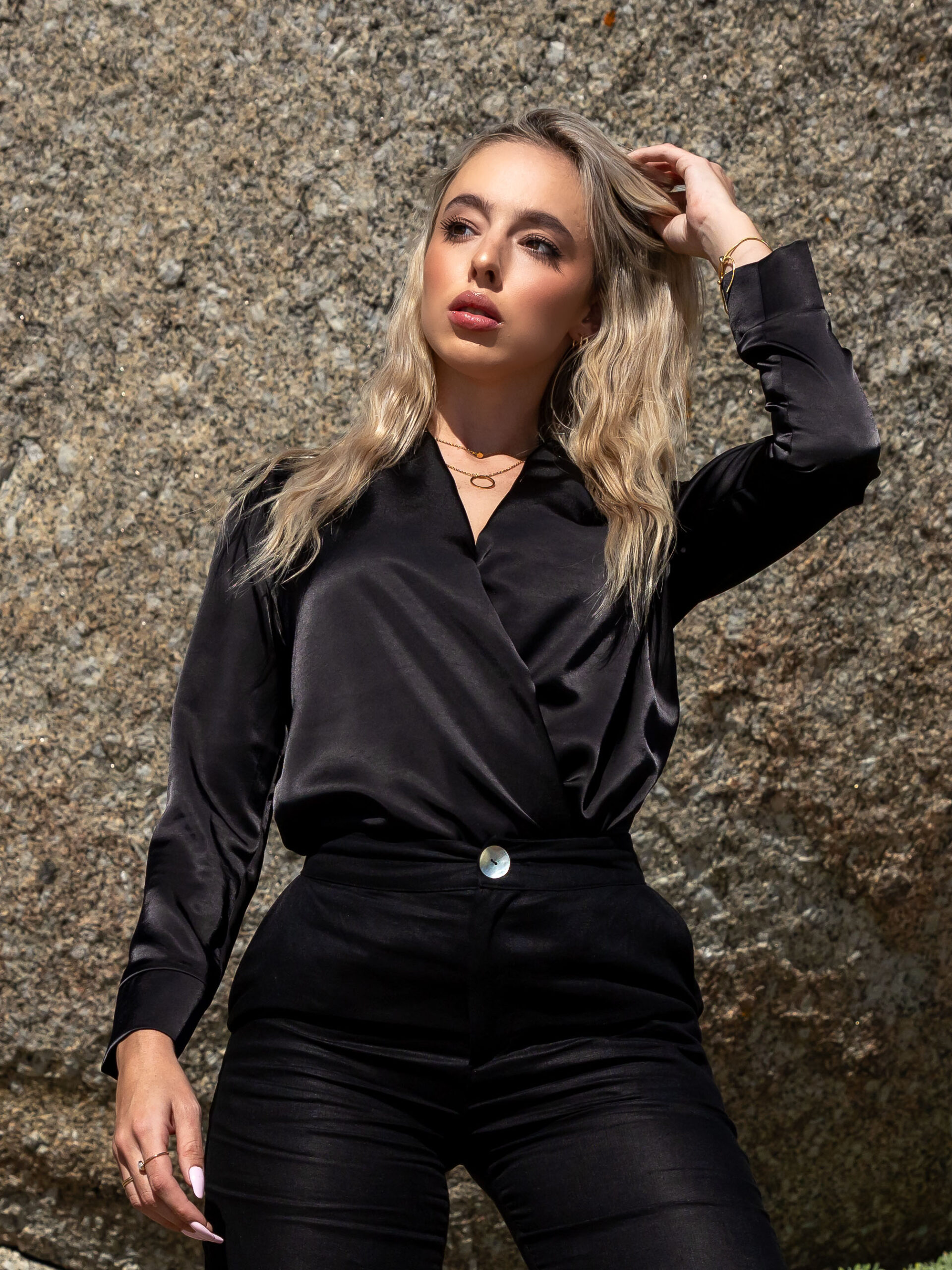 Soft Drape Blouse ~ Black