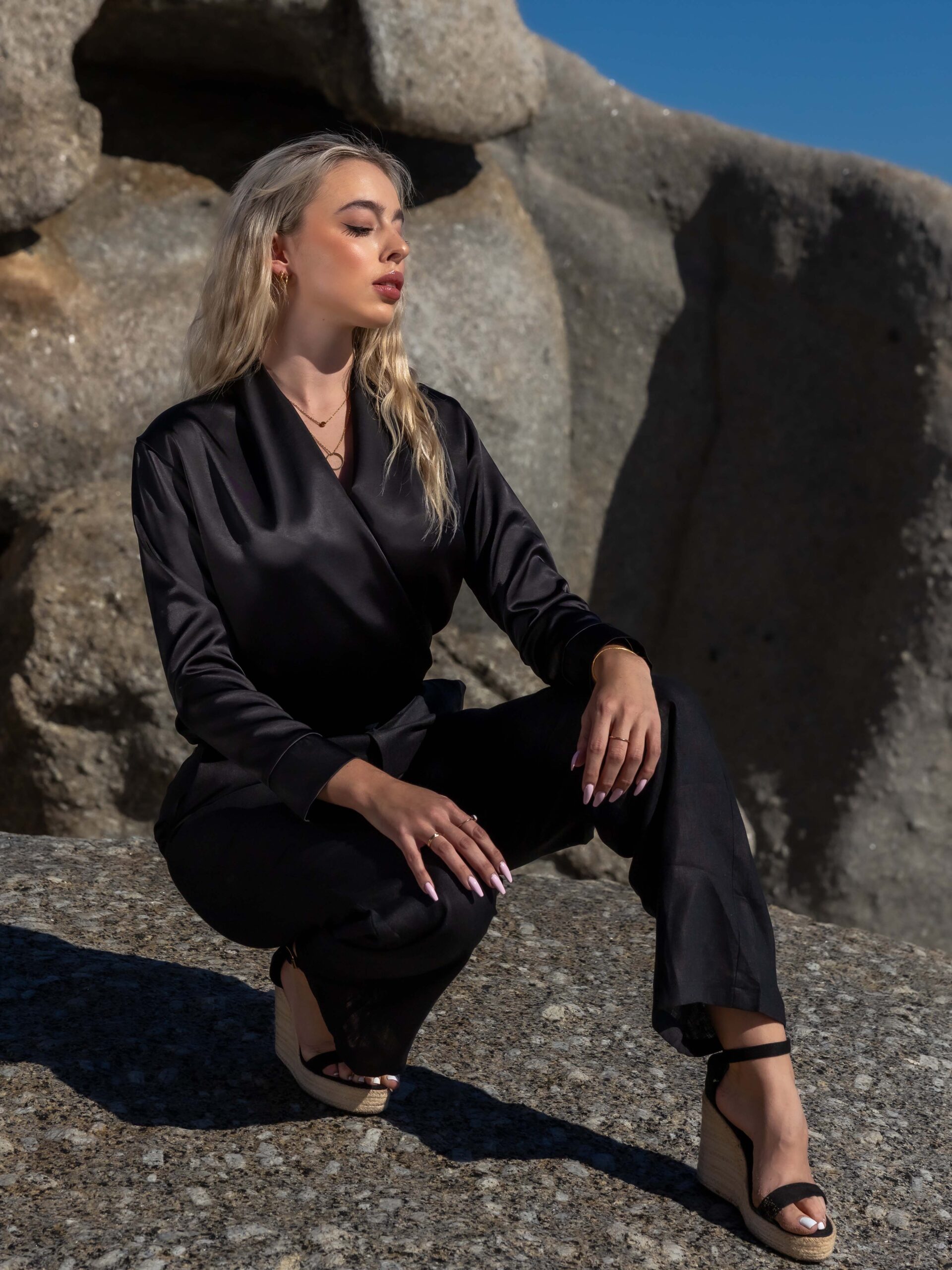Soft Drape Blouse ~ Black - Image 8